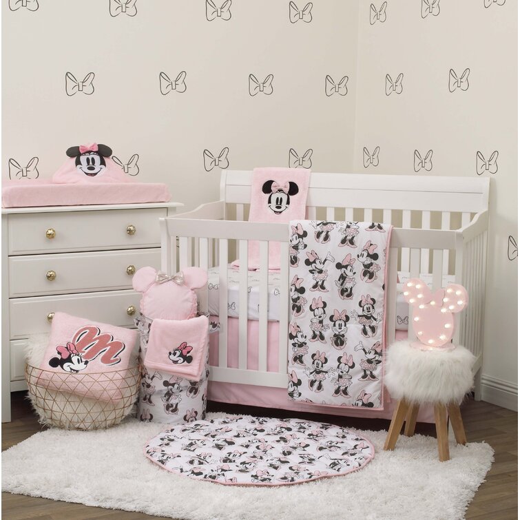 Baby girl mini crib bedding hot sale